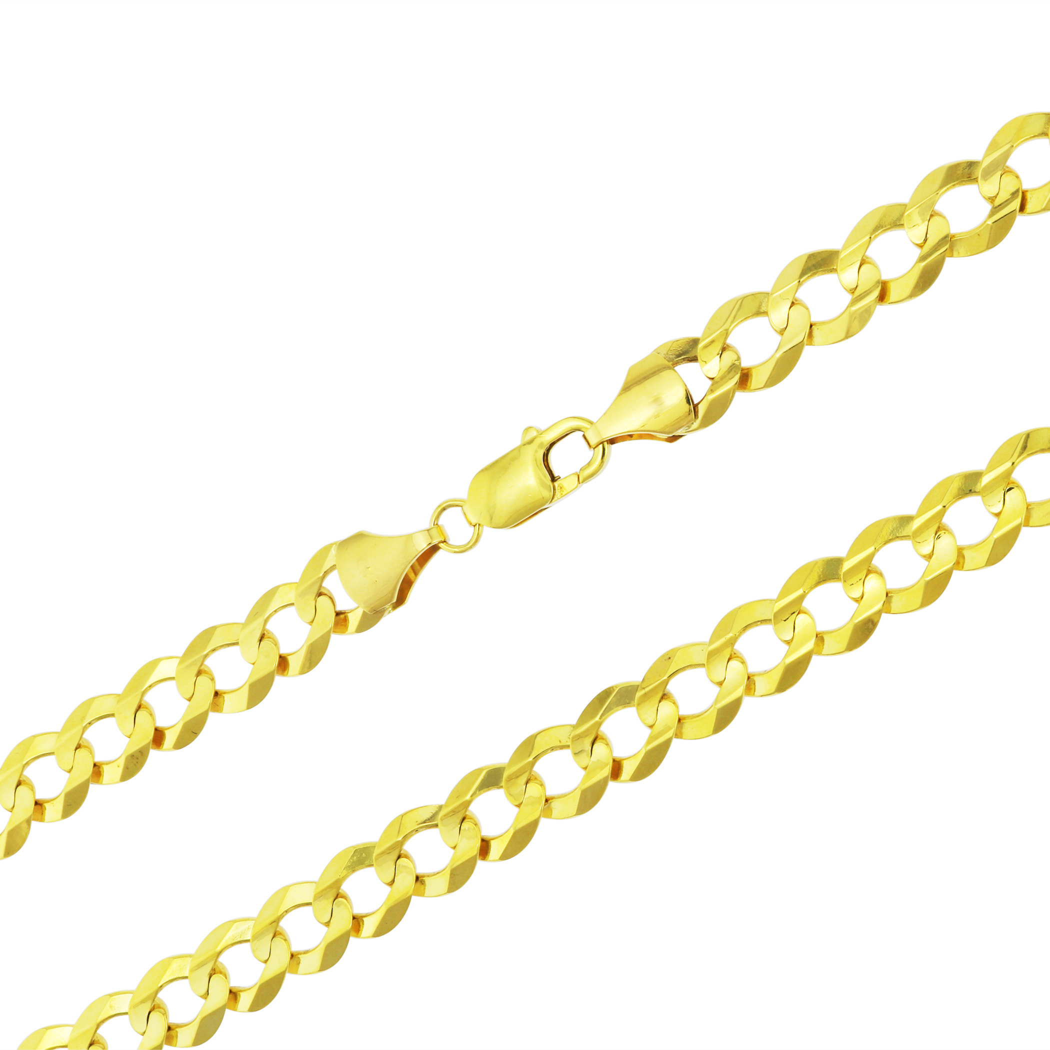 FB Jewels 10K Yellow Gold Flat Curb Link ID Bracelet 